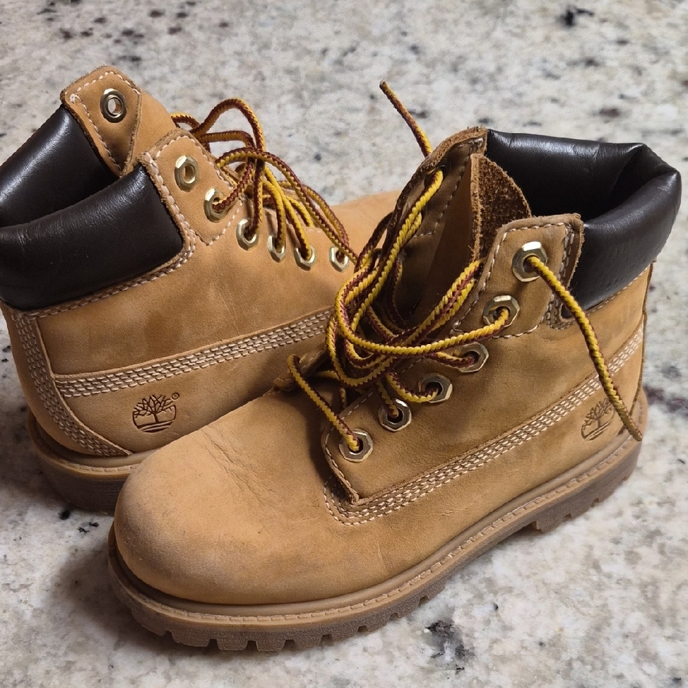 Timberland Wheat Nubuck Boots with Black Collar